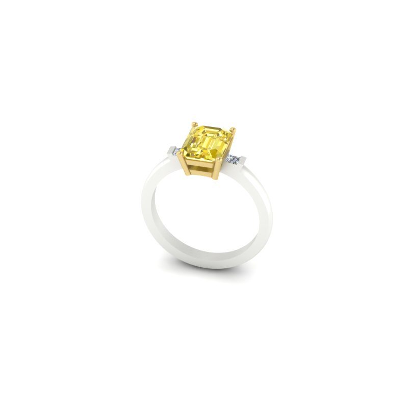 Yellow sapphire ring CAD